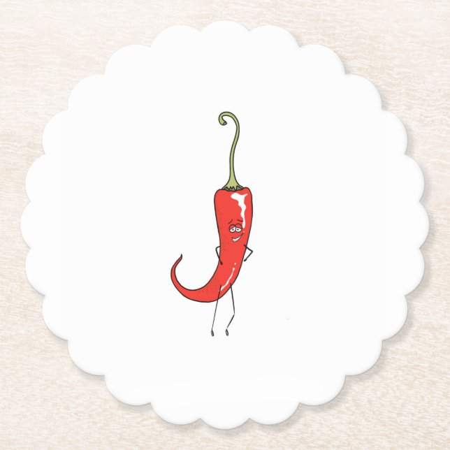 Rote Chili-Witze Untersetzer (Vorderseite)