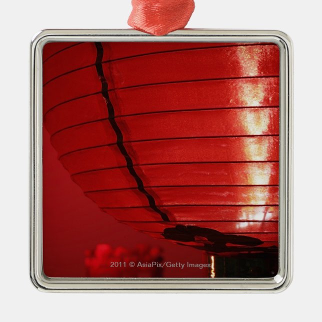 Rote chinesische Laternen Ornament Aus Metall (Vorne)