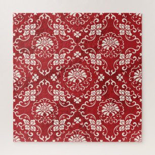 Rote chinesische Spiralen-Blumen-Hintergrund.