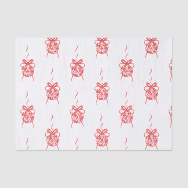 Rote Chinoiserie Ornamente Seidenpapier (Vorderseite)