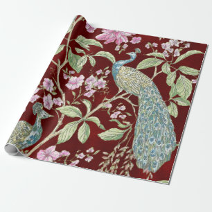 Rote Chinoiserie Piazza della Riforma Geschenkpapier