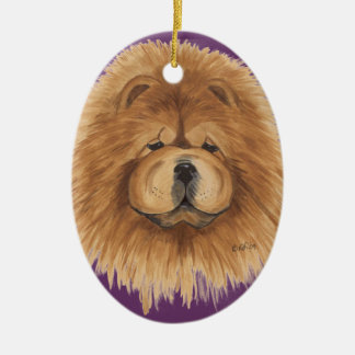rote Chow-Chow Verzierung Keramikornament