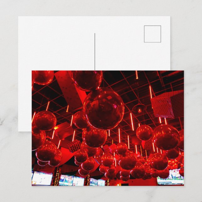 Rote Christbaumkugel-Postkarten Postkarte (Vorne/Hinten)
