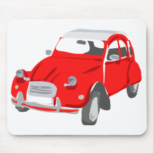 Rote Citroen 2 CV-Mausunterlage Mousepad