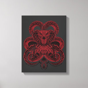 Rote Cobra Art Deco Schlangenillustration Leinwanddruck