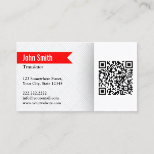 Rote Codeübersetzer-Visitenkarte des Aufkleber-QR Visitenkarte