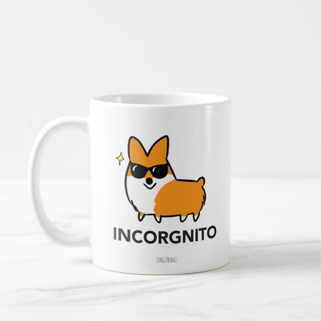 Rote Corgi Incorgnito Tasse (Links)