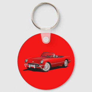 Rote Corvette Schlüsselanhänger