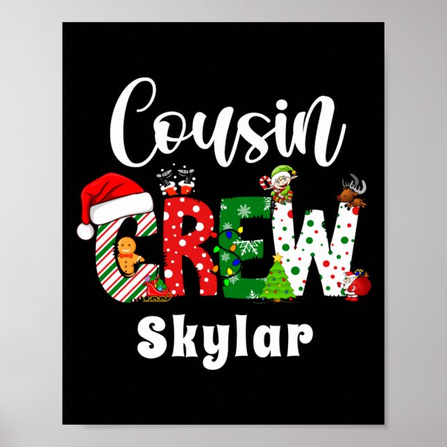 Rote Cousin-Crew Weihnachten Retro  Poster (Vorne)