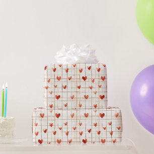 Rote Creme Herz Abstrakt Geschenkpapier