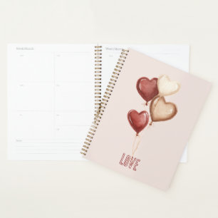 Rote Creme Rouge Herz Ballons Liebe Planer