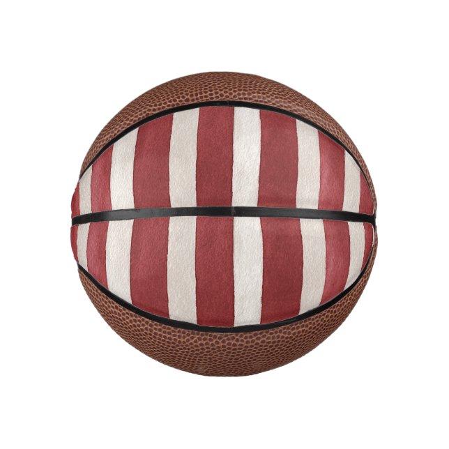 Rote Creme Streifen Mini Basketball (Vorderseite)