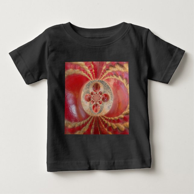 Rote Cricket Bälle Abstrakte Art Print Design Baby T-shirt (Vorderseite)
