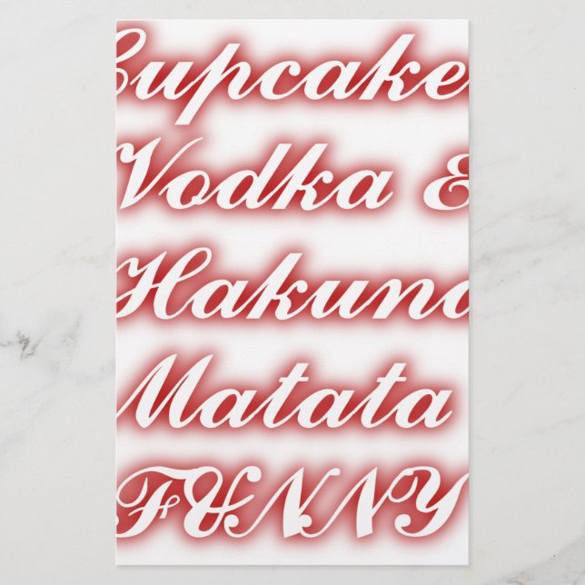 Rote Cupcakes Vodka Hakuna Matata FUNNY. Briefpapier (Vorderseite)