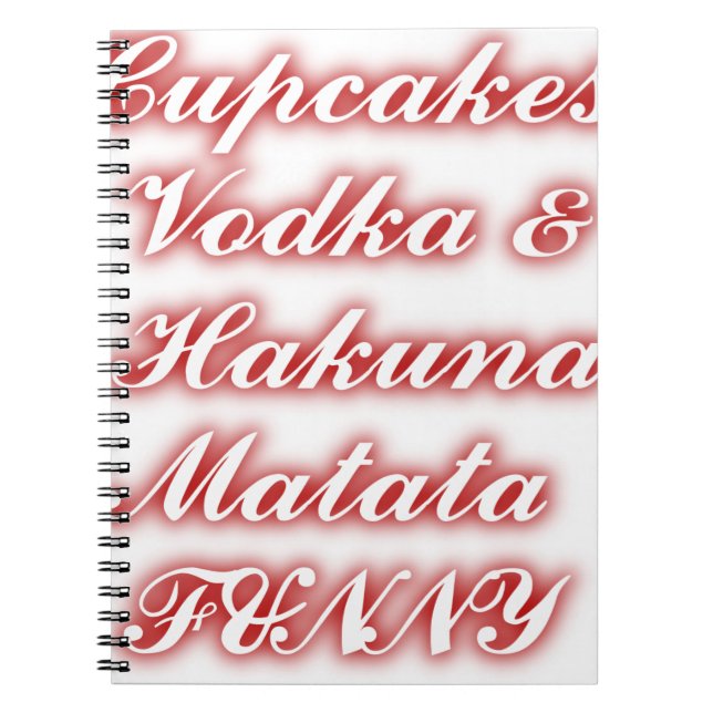 Rote Cupcakes Vodka Hakuna Matata FUNNY. Notizblock (Vorderseite)
