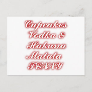 Rote Cupcakes Vodka Hakuna Matata FUNNY. Postkarte