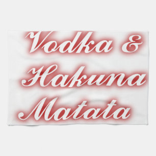 Rote Cupcakes Wodka  Hakuna Matata LUSTIG. Geschirrtuch