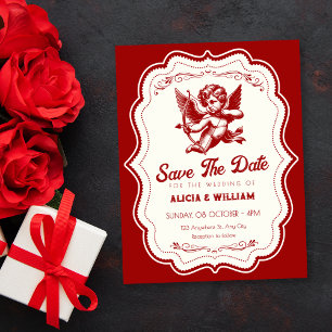Rote Cupid Engel Hochzeit  Save The Date