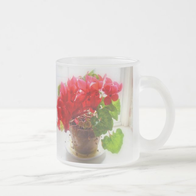 Rote Cyclamen-Blume Mattglastasse (Rechts)