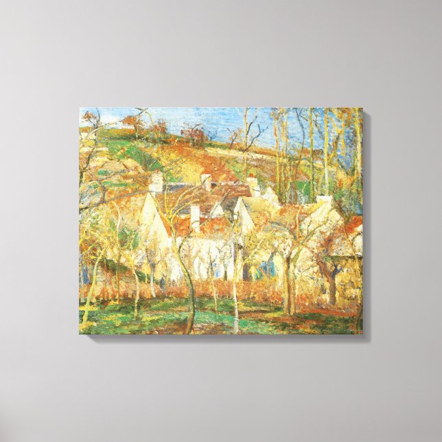 Rote Dächer, Dorfecke, Winter durch Pissarro Leinwanddruck (Vorderseite)