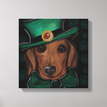 Rote Dachshund Leinwanddruck
