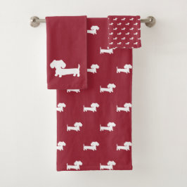 Rote Dackel Badetuch Set Handtuch Handtuch waschen
