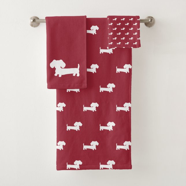 Rote Dackel Badetuch Set Handtuch Handtuch waschen (Insitu)