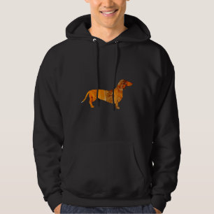 Rote Dackel Hunde Steine Aussehen Flüssigkeit Kuns Hoodie