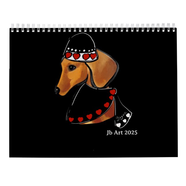 Rote Dackel Kalender (Rückseite)