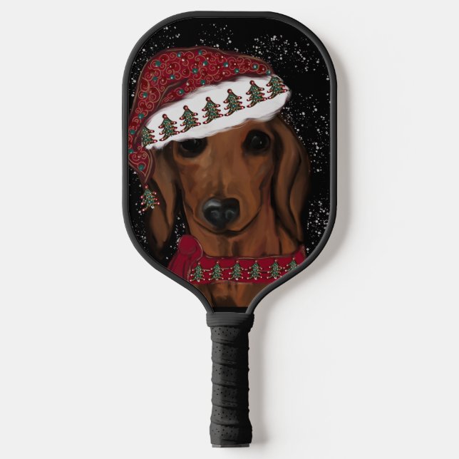 Rote Dackel Pickleball Schläger (Vorderseite)