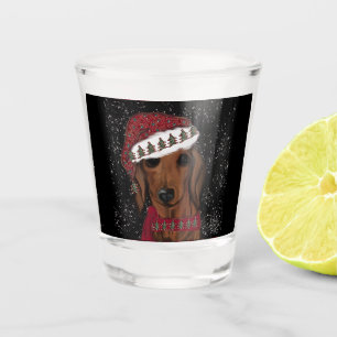 Rote Dackel Schnapsglas