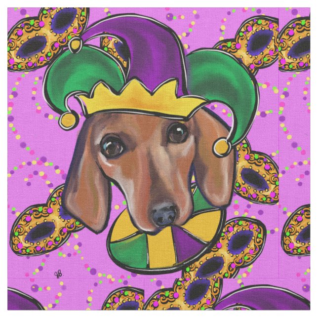 Rote Dackel Stoff (Nahaufnahme)