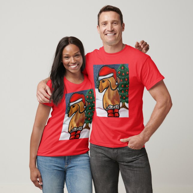 Rote Dackel T-Shirt (Unisex)