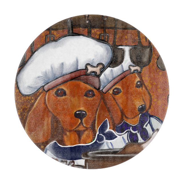 Rote Dackeln Schneidebrett (Vorderseite)