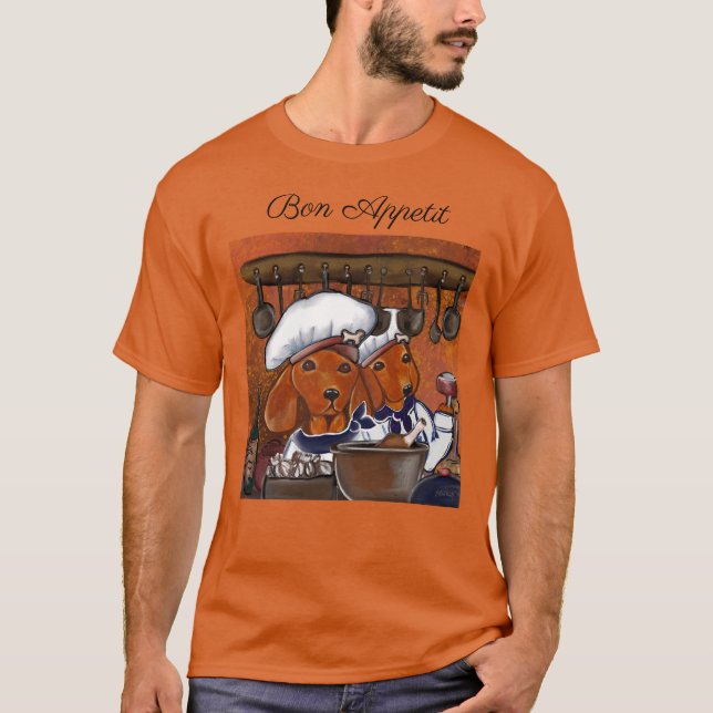 Rote Dackeln T-Shirt (Vorderseite)
