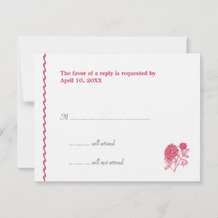 Rote Dahlia Hochzeitskapsel UAWG Response Card RSVP Karte