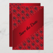 Rote Dahlien im gotischen Stil Save the Date