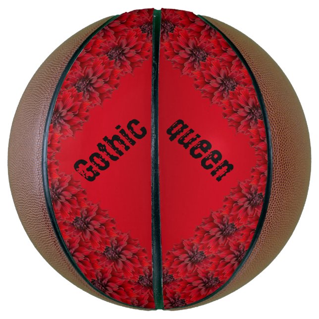 Rote Dahlien in gotischem Stil - gotische Königin Basketball (Vertikal)