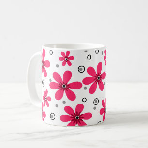 Rote Daisy-Blume im Retro-Hintergrund Sommer Kaffeetasse