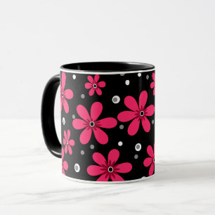 Rote Daisy-Blume im Retro-Hintergrund Sommer Tasse