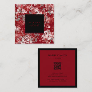 Rote Daisy Moderne Trendige Blume Florist Quadratische Visitenkarte