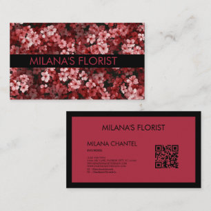Rote Daisy Moderne Trendige Blume Florist Visitenkarte