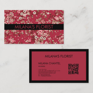 Rote Daisy Moderne Trendige Blume Florist Visitenkarte