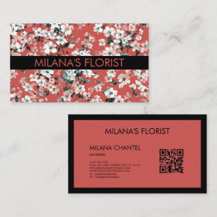 Rote Daisy Moderne Trendige Blume Florist Visitenkarte