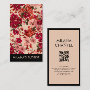 Rote Daisy Moderne Trendige Blume Florist Visitenkarte
