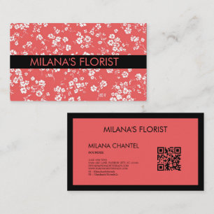 Rote Daisy Moderne Trendige Blume Florist Visitenkarte