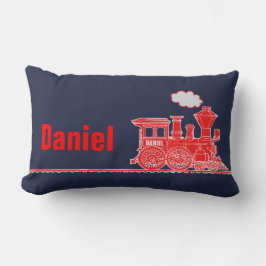 Rote Dampfzüge Lendenkissen