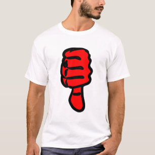 Rote Daumen unten T-Shirt