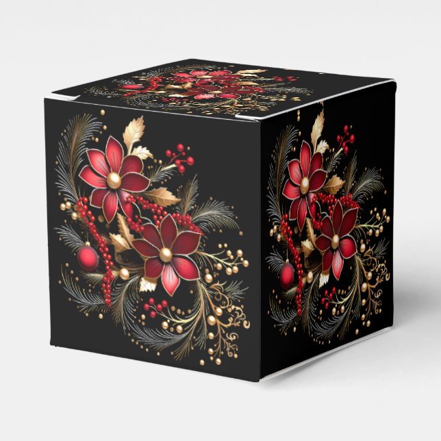 Rote dekorative Blume Geschenkboxen Geschenkschachtel (Vorderseite)