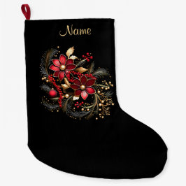 Rote dekorative Blume Strumpf Großer Weihnachtsstrumpf